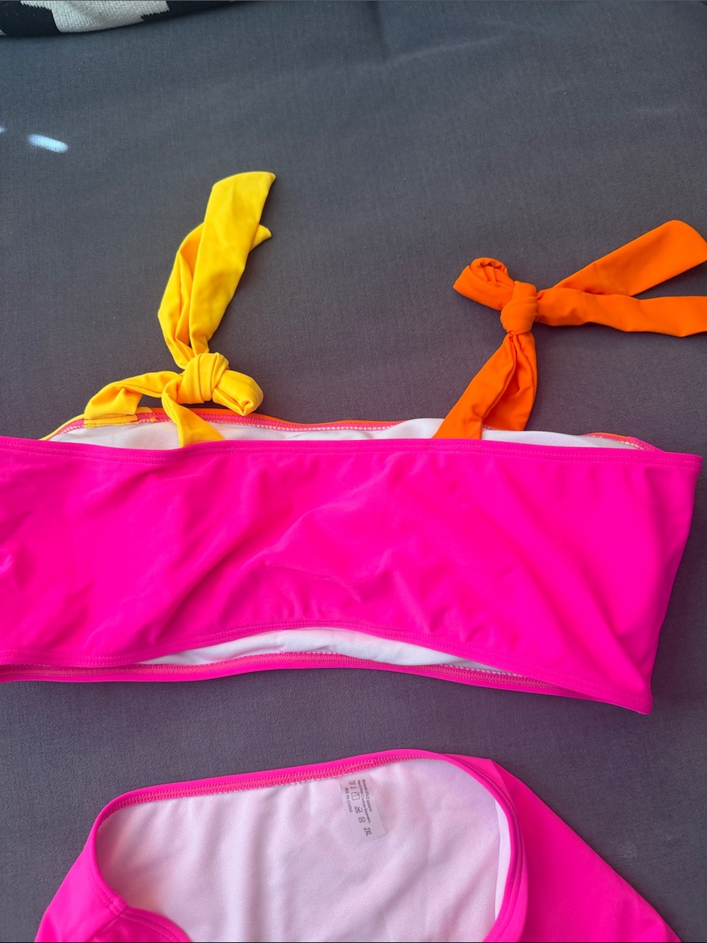 Colorblock Neon Bikini Set - Pink, Orange & Yellow - Picture 4 of 5